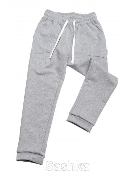 Джогери для хлопчика модельні світло-сірий меланж